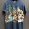 VINTAGE 90's WRAP AROUND WOLF NATURE AOP GRAPHIC T-SHIRT