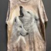 THE MOUNTAIN 2013 PAIR WHITE WOLVES GRAPHIC T-SHIRT