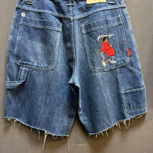 PLATINUM FUBU BLUE DENIM Y2K SHORTS - Image 3