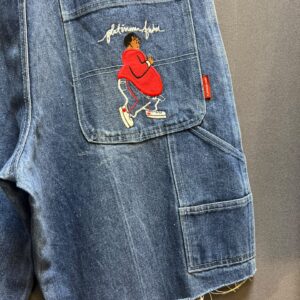 PLATINUM FUBU BLUE DENIM Y2K SHORTS - Image 4