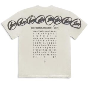 2021 Travis Scott Cactus Jack for Fragment Manifest Graphic Tee - Image 3