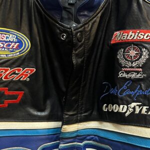 Vintage 90's Chase Authentic by JH Design Dale Earnhardt Jr. Oreo/Ritz NASCAR Leather Racing Jacket - Image 3