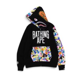 BAPE Multi Camo NYC Logo Shark Full Zip Hoodie - Image 2