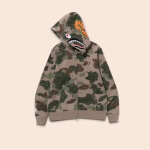 BAPE Layered Line Camo Shark Full Zip Hoodie Jacket - Image 2