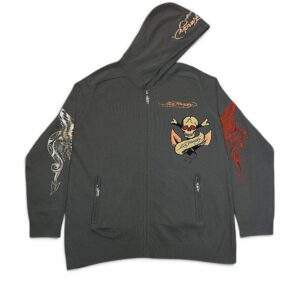 Ed Hardy Full-Zip Hoodie Skull