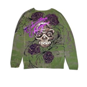 Christian Audigier V-neck Pullover Skull Sweater - Image 2