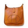 Hermes Orange Togo Leather Perforated ‘H’ Logo Signature Saddle-Inspired Tab Closure