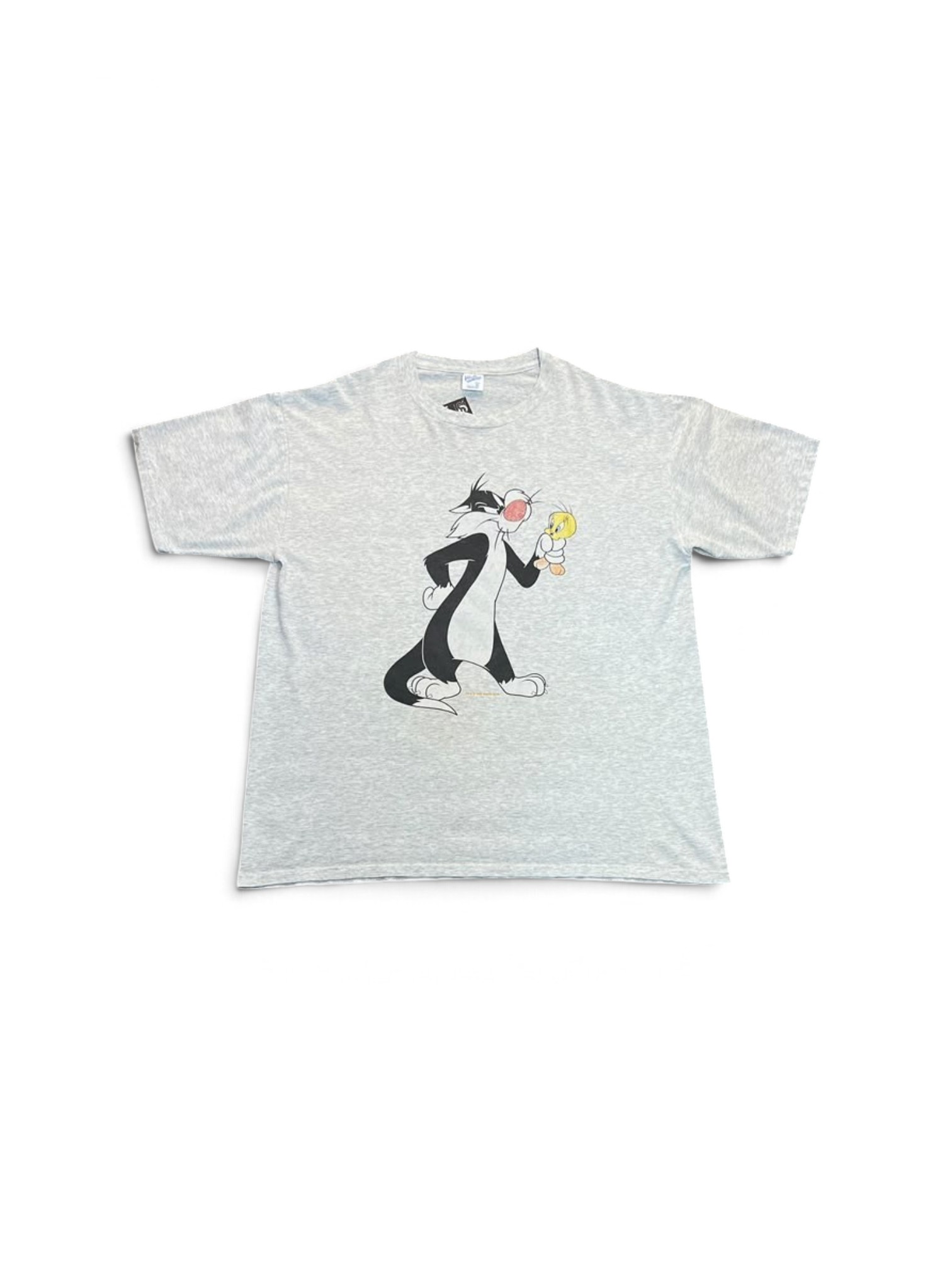 Vintage 1993 Looney Tunes Sylvester the Cat holding Tweety Bird Graphic Tee