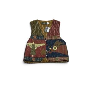 Vintage USA Orvis Tapestry Vest Angel Star Patchwork