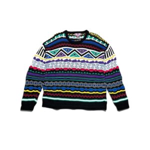 Vintage 90's Concrete Crewneck Multicolor Abstract Pattern Pullover Knit Sweater