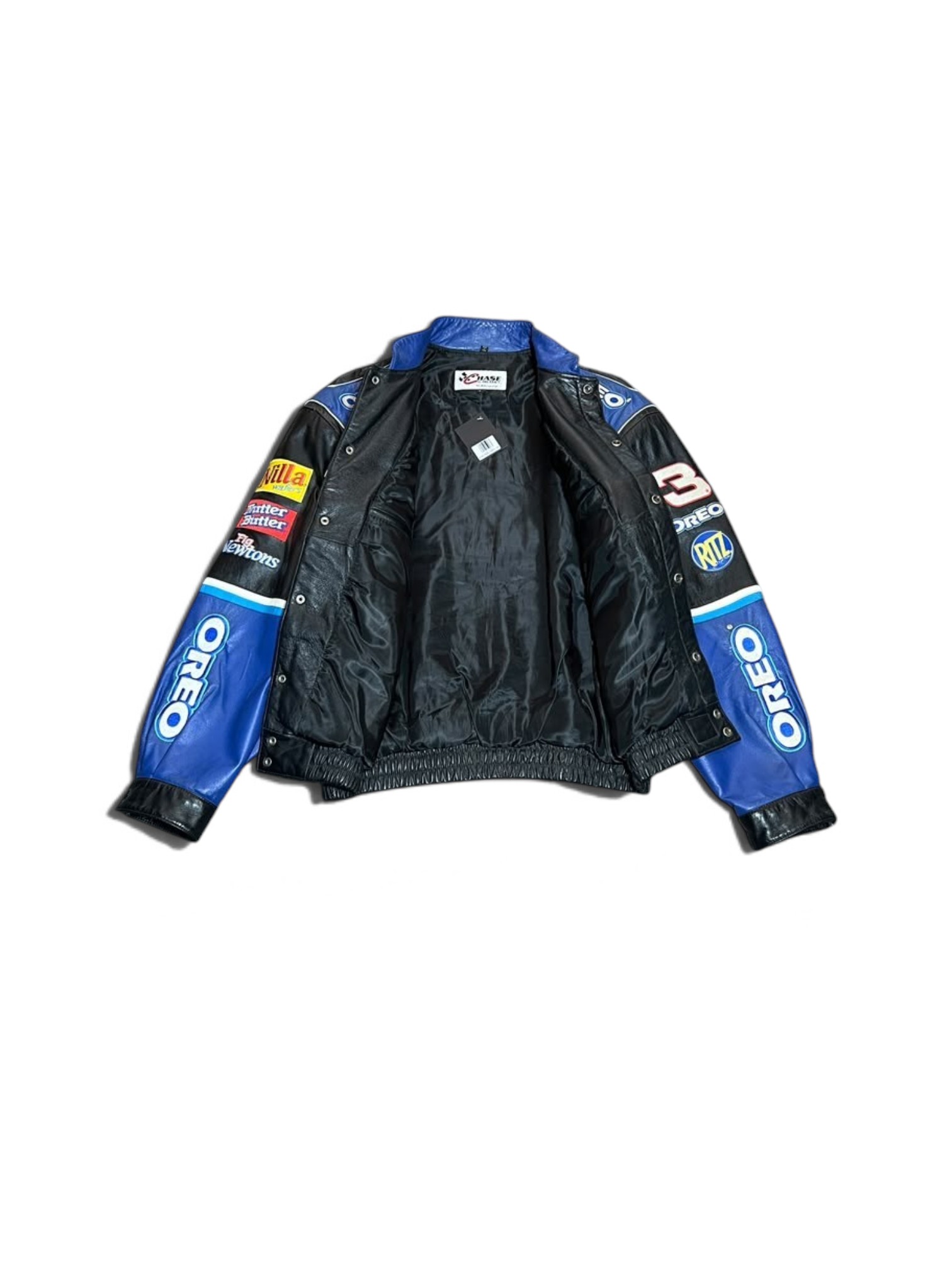 Vintage Chace Authentic OREO NASCAR Leather Jacket - Image 3