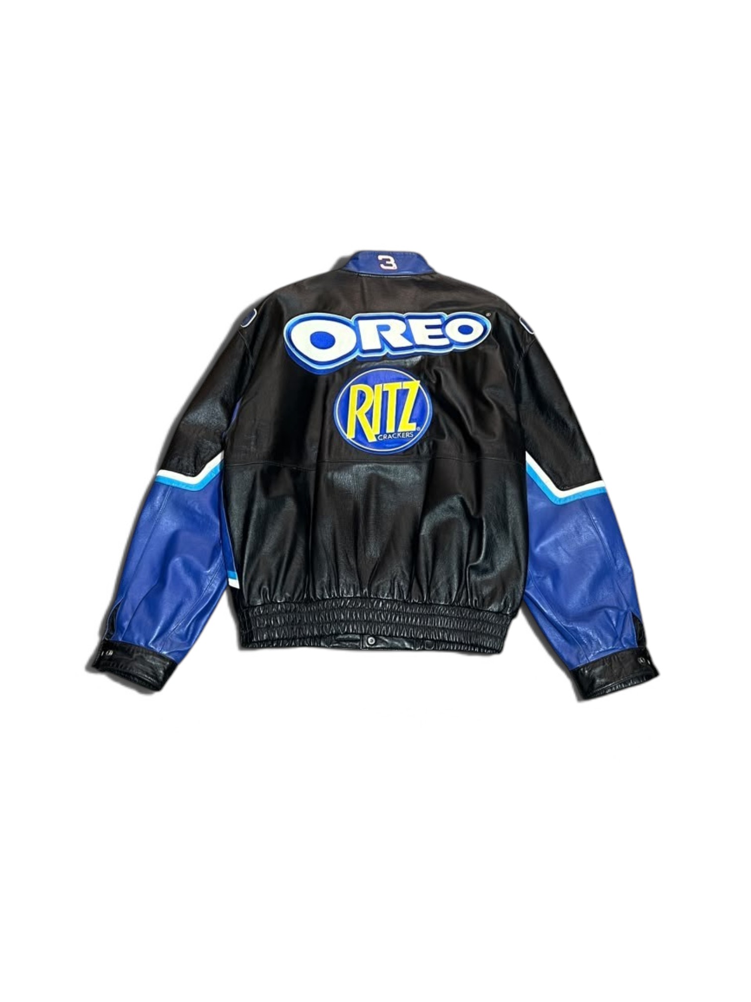Vintage Chace Authentic OREO NASCAR Leather Jacket - Image 2