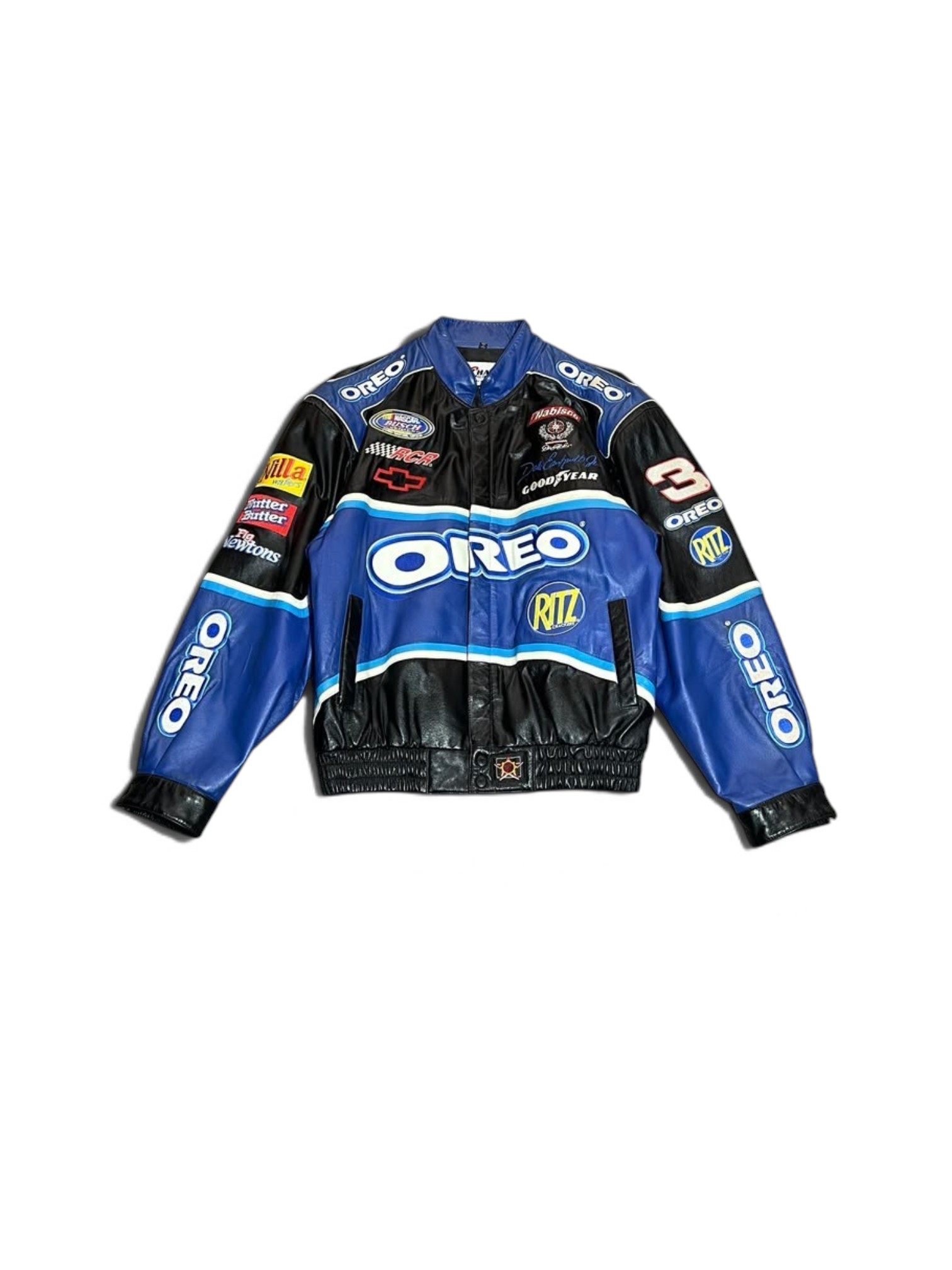 Vintage Chace Authentic OREO NASCAR Leather Jacket
