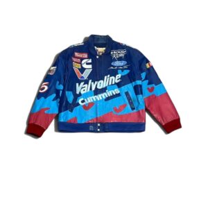 Vintage Jeff Hamilton Valvoline Cummins NASCAR Leather Racing Jacket