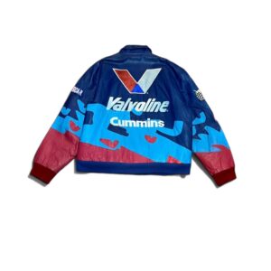 Vintage Jeff Hamilton Valvoline Cummins NASCAR Leather Racing Jacket - Image 2
